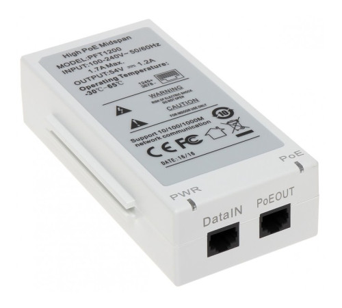 Инжектор Hi-PoE, Dahua DH-PFT1200