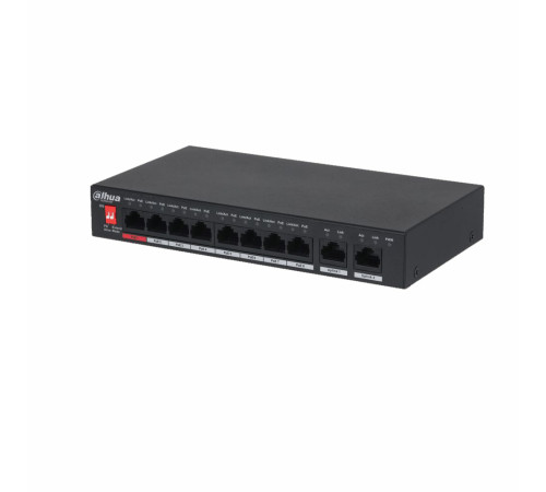 Коммутатор Dahua DH-PFS3010-8ET-96, 8-портовый, 8РоЕ, неуправляемый
