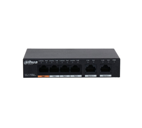Коммутатор Dahua DH-PFS3006-4GT-60, 4-портовый, 4PoE, неуправляемый