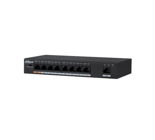 Коммутатор Dahua DH-PFS3009-8ET1GT-96, 8-портовый, 8PoE, неуправляемый