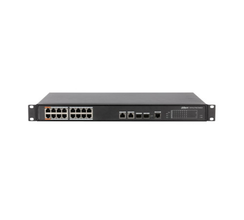Коммутатор Dahua DH-PFS4218-16ET-190, 16-портовый, 16РоЕ, управляемый, уровня L2