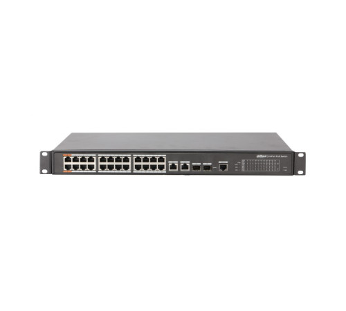 Коммутатор Dahua DH-PFS4226-24ET-240, 24 портовый, 24РоЕ, управляемый, уровня L2