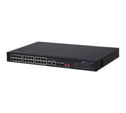 Коммутатор Dahua DH-PFS3226-24ET-240, 24-портовый, 24РоЕ, неуправляемый