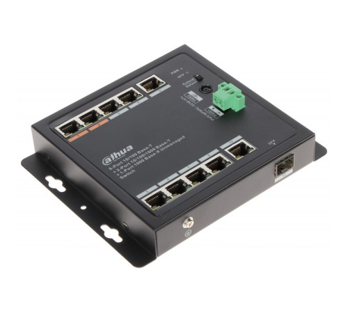 Коммутатор Dahua DH-PFS3111-8ET-96-F, защищенный, 11-портовый, гигабитный, 8PoE, неуправляемый