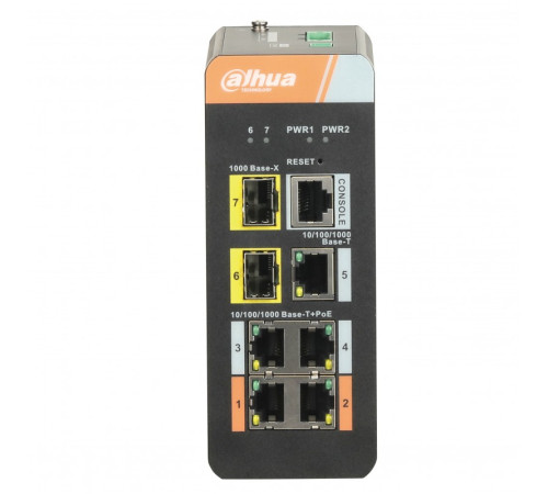 Коммутатор Dahua DH-PFS4207-4GT-DP, 4-портовый, промышленный, гигабитный, PoE, управляемый