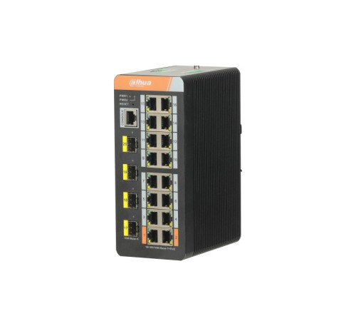Коммутатор Dahua DH-PFS4420-16GT-DP, 16-портовый, промышленный, гигабитный, PoE, управляемый
