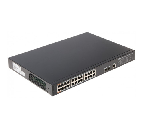 Коммутатор Dahua DH-PFS4226-24GT-240, 26-портовый, гигабитный, 24PoE, управляемый, 2-го уровня