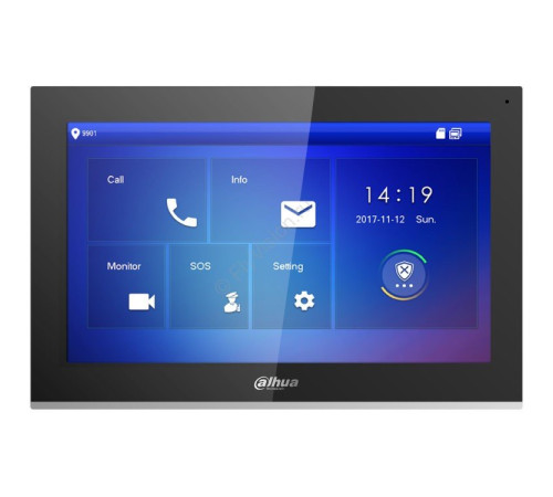 Монитор видеодомофона IP Dahua DH-VTH5441G, 10 дюймовый, черный, разрешение 1024x600