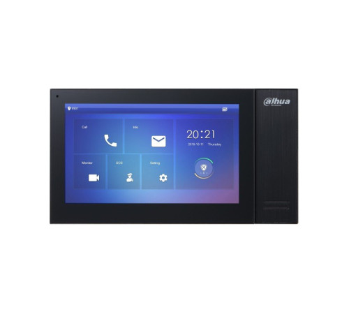 Монитор видеодомофона IP Dahua DH-VTH2421FB-P, 7 дюймовый, черный, разрешение 1024x600