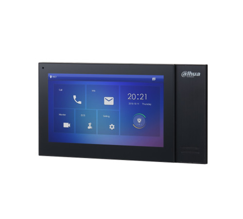 Монитор видеодомофона IP Dahua DH-VTH2421FB, 7 дюймовый, черный, разрешение 1024x600