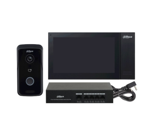 Комплект Dahua DHI-KTP02, DH-VTO2111D-P-S2+DH-DH-VTH2421FB-P