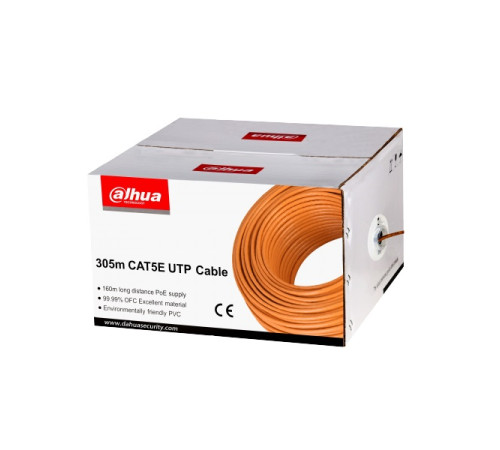 Сетевой кабель Dahua DH-PFM920I-5EUN, UTP, кат.5e, OFC+PVC+термостойкий, 305м