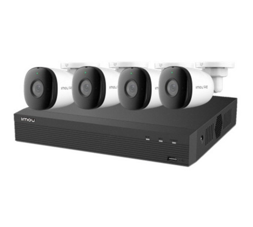 Комплект Imou-KIT/NVR1104HS-P-S3/H-1T/4-F22AP-0280B, 4-х канальный LC-NVR1104HS-P-S3/H + IPC-F22A, 2Мп, f=2.8мм