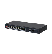 Коммутатор Dahua DH-PFS3110-8ET1GT1GF-96, 8-портовый, 8РоЕ, неуправляемый, настольный