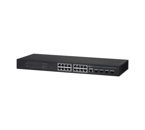 Коммутатор Dahua DH-PFS4420-16GT-240, 16-портовый, гигабитный, 16PoE, управляемый, 2-го уровня