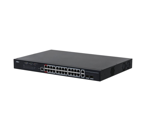 Коммутатор Dahua DH-PFS4226-24GT-230, 24-портовый, гигабитный, 24PoE, управляемый, 2-го уровня