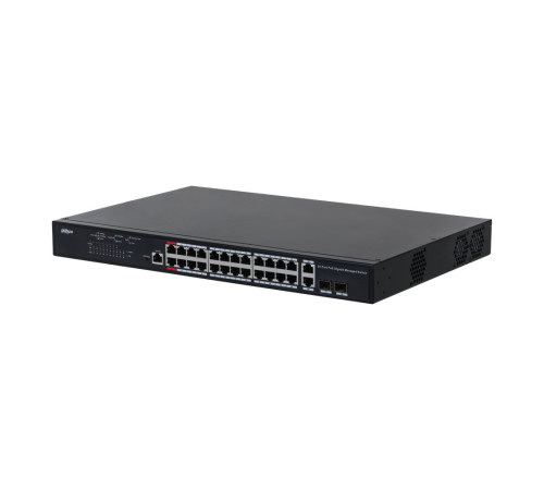 Коммутатор Dahua DH-PFS4226-24GT-370, 24-портовый, гигабитный, 24PoE, управляемый, 2-го уровня