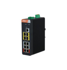 Коммутатор Dahua DH-IS4410-6GT-120, 6-портовый, промышленный, гигабитный, PoE, управляемый