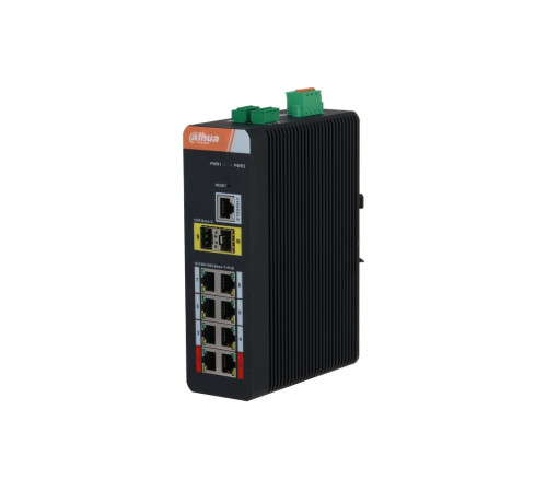 Коммутатор Dahua DH-IS4210-8GT-120, 8-портовый, промышленный, гигабитный, PoE, управляемый