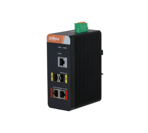 Коммутатор Dahua DH-IS4204-2GT-120, 4-портовый, промышленный, гигабитный, PoE, управляемый
