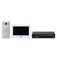 Комплект Dahua DHI-KTP05(S), DHI-VTO3221E-P+DHI-VTH2621GW-WP+DH-PFS3006-4ET-36+VTM08R