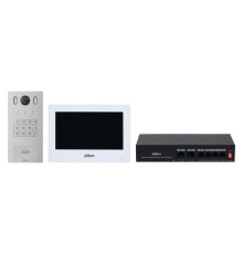 Комплект Dahua DHI-KTP05(F), DHI-VTO3221E-P+DHI-VTH2621GW-WP+DH-PFS3006-4ET-36+VTM116