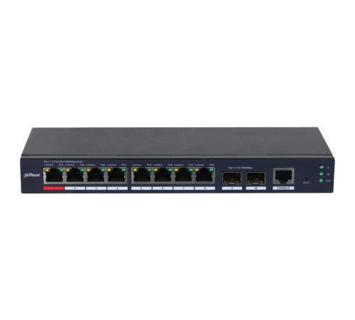 Коммутатор Dahua DH-S4210-8GT-110, 8-портовый, гигабитный, 8PoE, управляемый, 2-го уровня