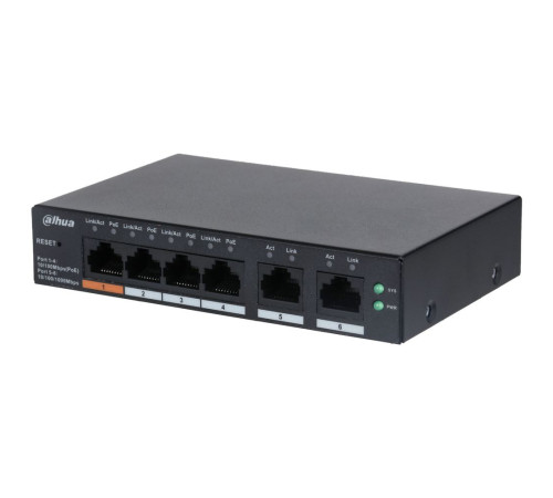 Коммутатор Dahua DH-CS4006-4ET-60, 4-портовый, РоЕ