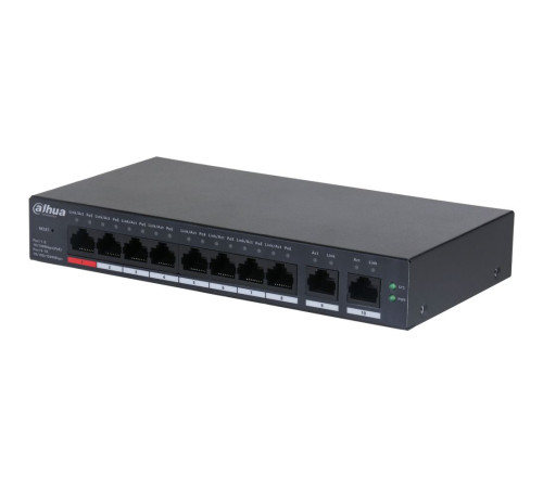 Коммутатор Dahua DH-CS4010-8ET-110, 8-портовый, РоЕ