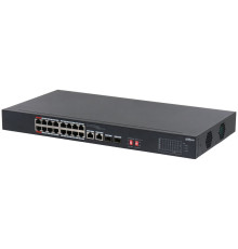 Коммутатор Dahua DH-S3218-16ET-135, 16-портовый, 16РоЕ, неуправляемый
