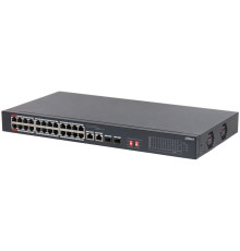 Коммутатор Dahua DH-S3226-24ET-240, 24-портовый, 24РоЕ, неуправляемый