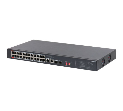Коммутатор Dahua DH-S3226-24ET-375, 24-портовый, 24РоЕ, неуправляемый