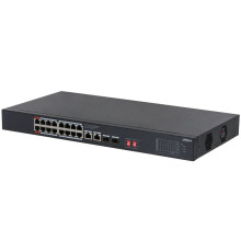 Коммутатор Dahua DH-S3220-16GT-240, 16-портовый, гигабитный, 16PoE, неуправляемый, 2-го уровня
