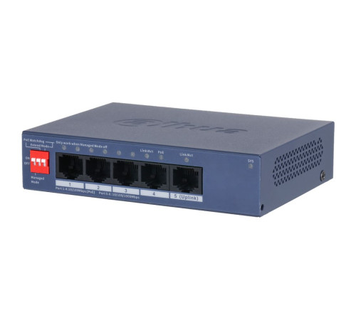 Коммутатор Dahua DH-CS4005-4ET1GT-36, 4-портовый, РоЕ