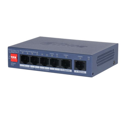 Коммутатор Dahua DH-CS4006-4ET2GT-36, 4-портовый, РоЕ