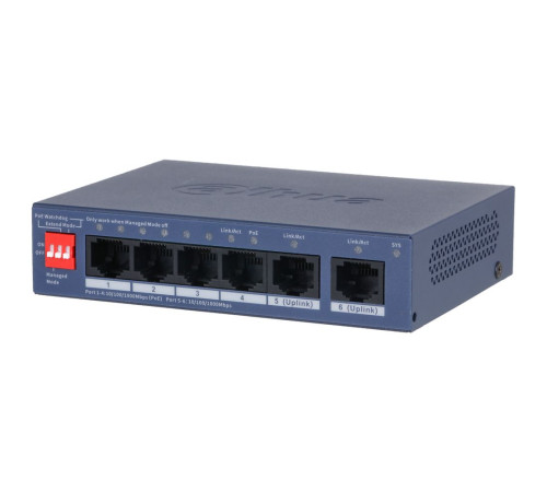 Коммутатор Dahua DH-CS4006-4GT-36, 4-портовый, РоЕ