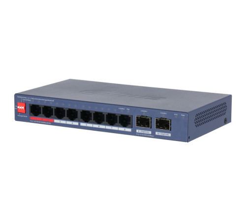Коммутатор Dahua DH-CS4210-8GT-110, 8-портовый, РоЕ