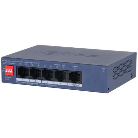 Коммутатор Dahua DH-CS4005-4GT-36, 4-портовый, РоЕ