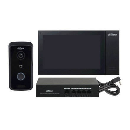 Комплект Dahua DHI-KTP02, DH-VTO2111D-P-S2+DH-DH-VTH2421FB-P